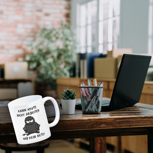 Hary die Spinne Kaffeebecher mit Spruch Heute arbeitsunfähig - kein Netz