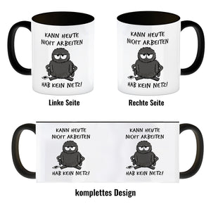 Hary die Spinne Kaffeebecher mit Spruch Heute arbeitsunfähig - kein Netz