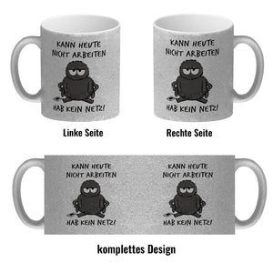 Hary die Spinne Kaffeebecher mit Spruch Heute arbeitsunfähig - kein Netz