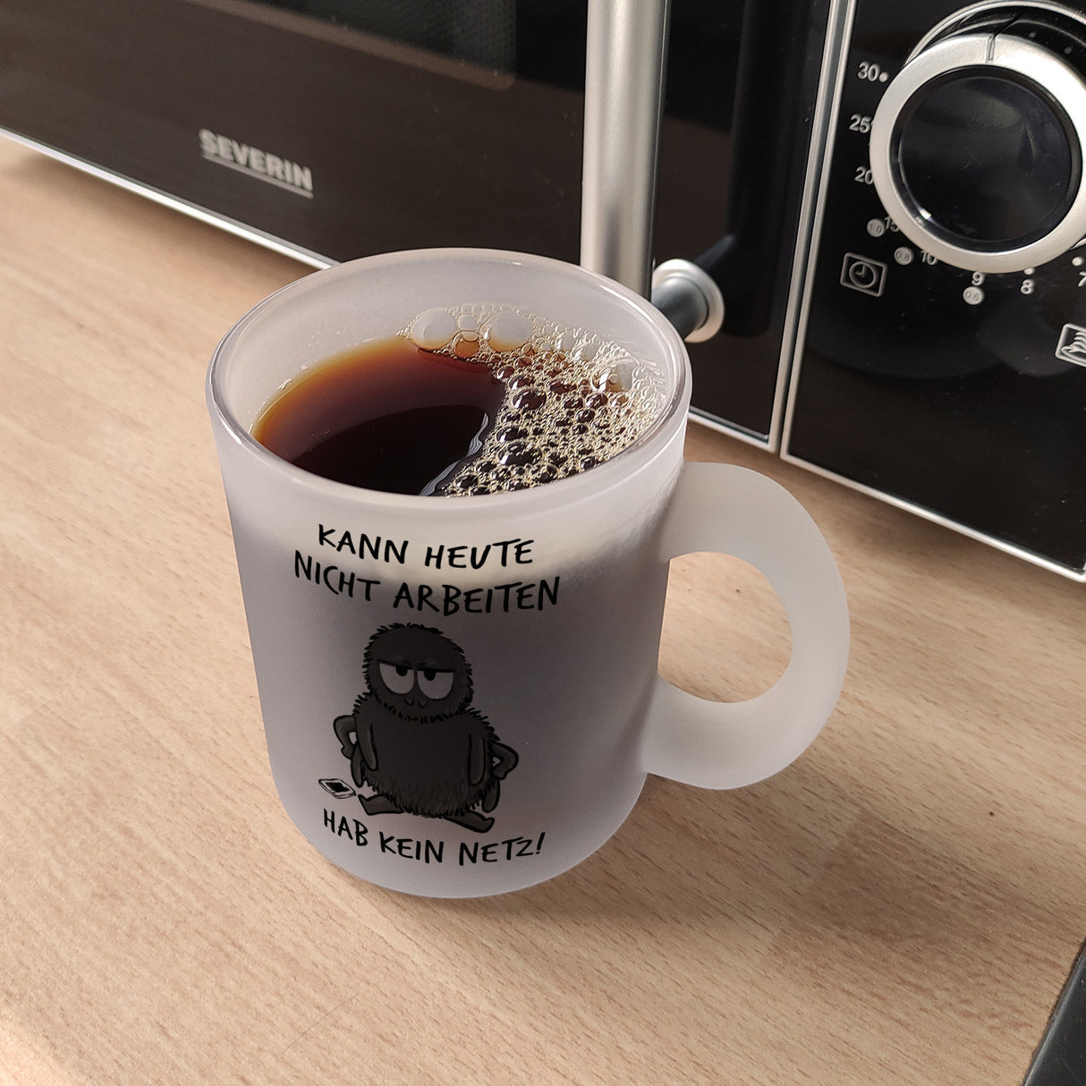Hary die Spinne Kaffeebecher mit Spruch Heute arbeitsunfähig - kein Netz