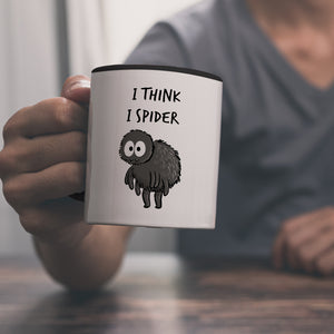 Hary die Spinne Kaffeebecher mit Spruch I think i spider