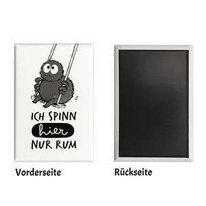 Hary die Spinne Souvenir Magnet eckig mit Spruch Ich spinn hier nur rum