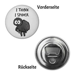Hary die Spinne Magnet rund mit Spruch I think i spider