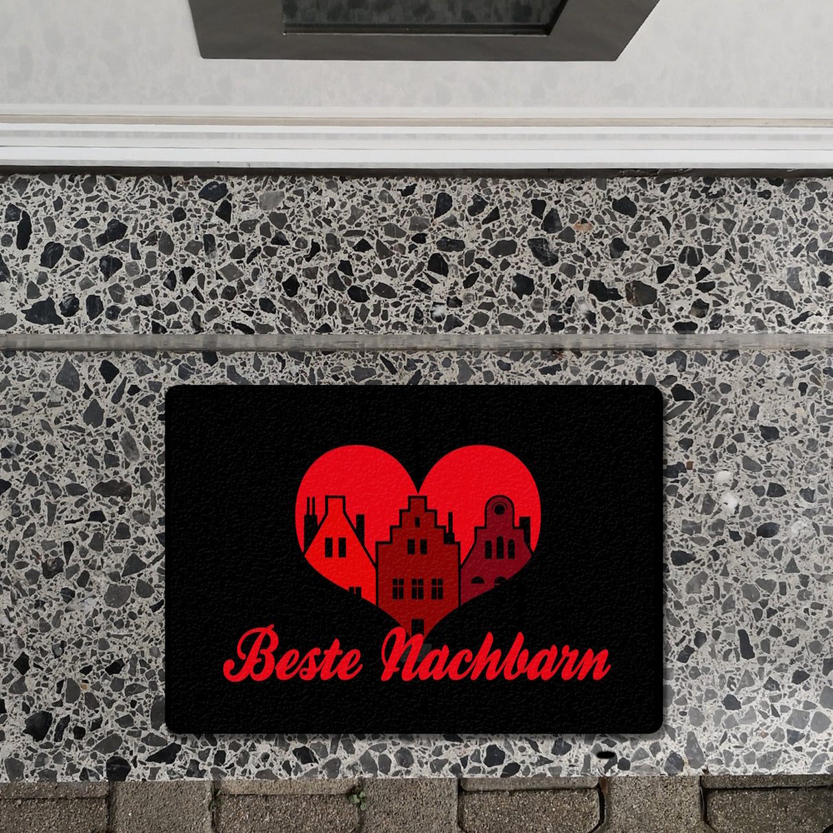 Nachbarschaft Fußmatte in 35x50 cm ohne Rand mit Spruch Beste Nachbarn