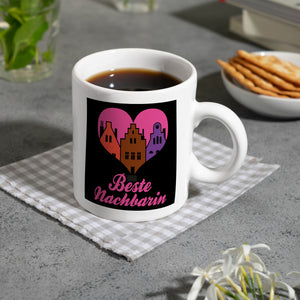 Nachbarschaft Kaffeebecher mit Spruch Beste Nachbarin