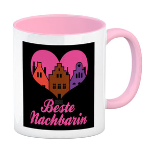 Nachbarschaft Kaffeebecher mit Spruch Beste Nachbarin