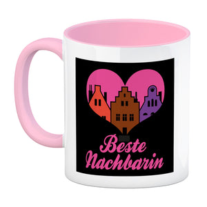 Nachbarschaft Kaffeebecher mit Spruch Beste Nachbarin
