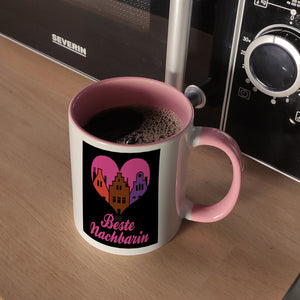 Nachbarschaft Kaffeebecher mit Spruch Beste Nachbarin