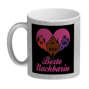 Nachbarschaft Kaffeebecher mit Spruch Beste Nachbarin