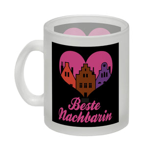 Nachbarschaft Kaffeebecher mit Spruch Beste Nachbarin