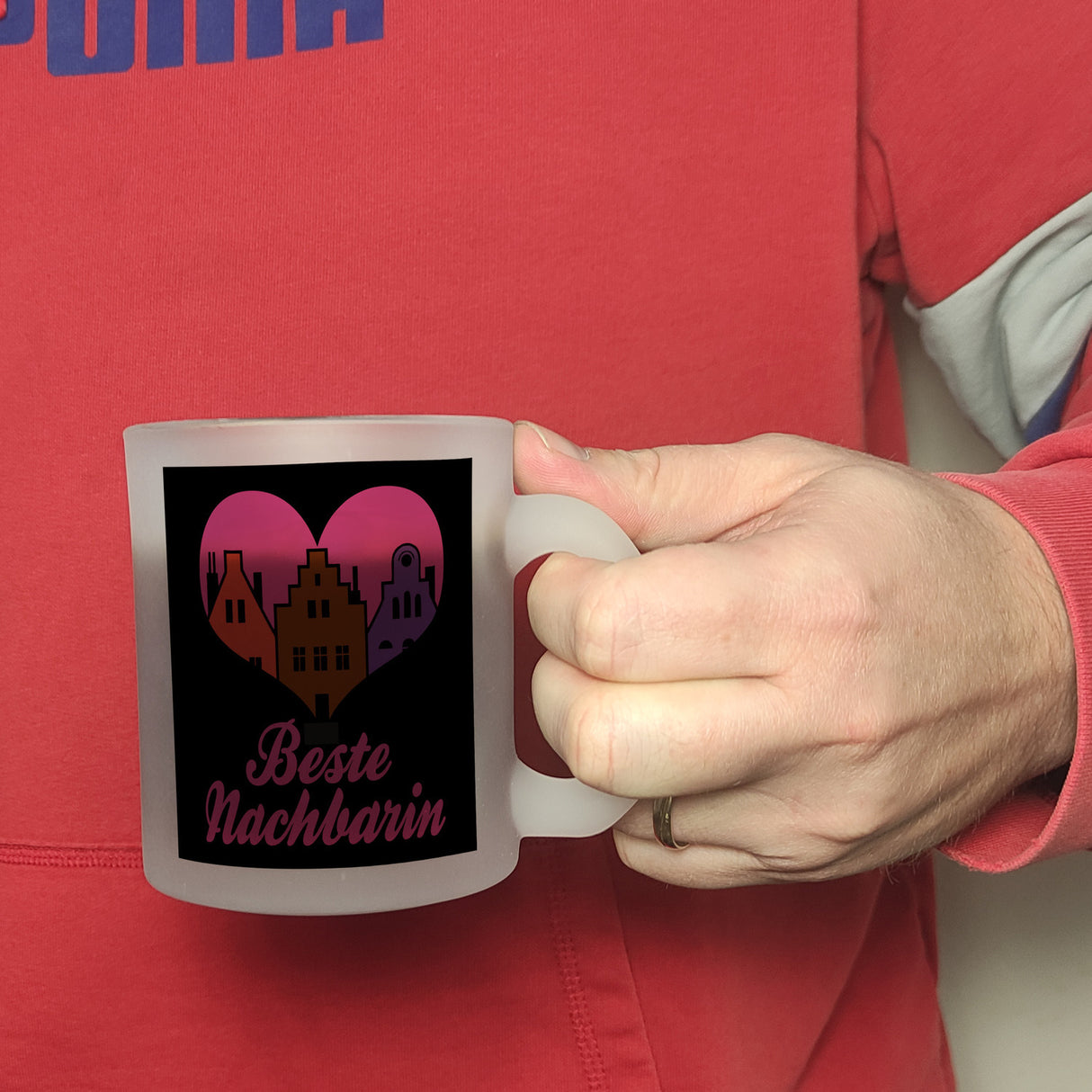 Nachbarschaft Kaffeebecher mit Spruch Beste Nachbarin