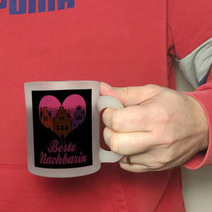 Nachbarschaft Kaffeebecher mit Spruch Beste Nachbarin