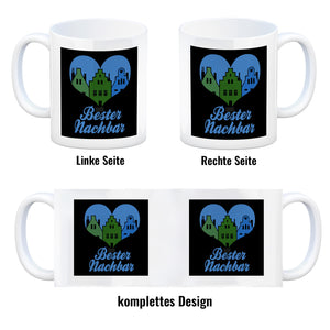 Nachbarschaft Kaffeebecher mit Spruch Bester Nachbar