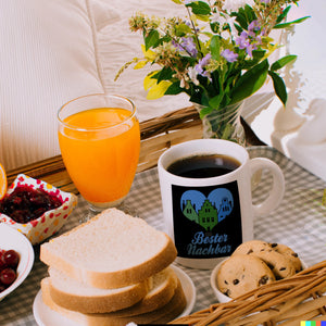 Nachbarschaft Kaffeebecher mit Spruch Bester Nachbar