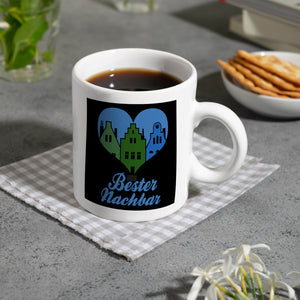 Nachbarschaft Kaffeebecher mit Spruch Bester Nachbar
