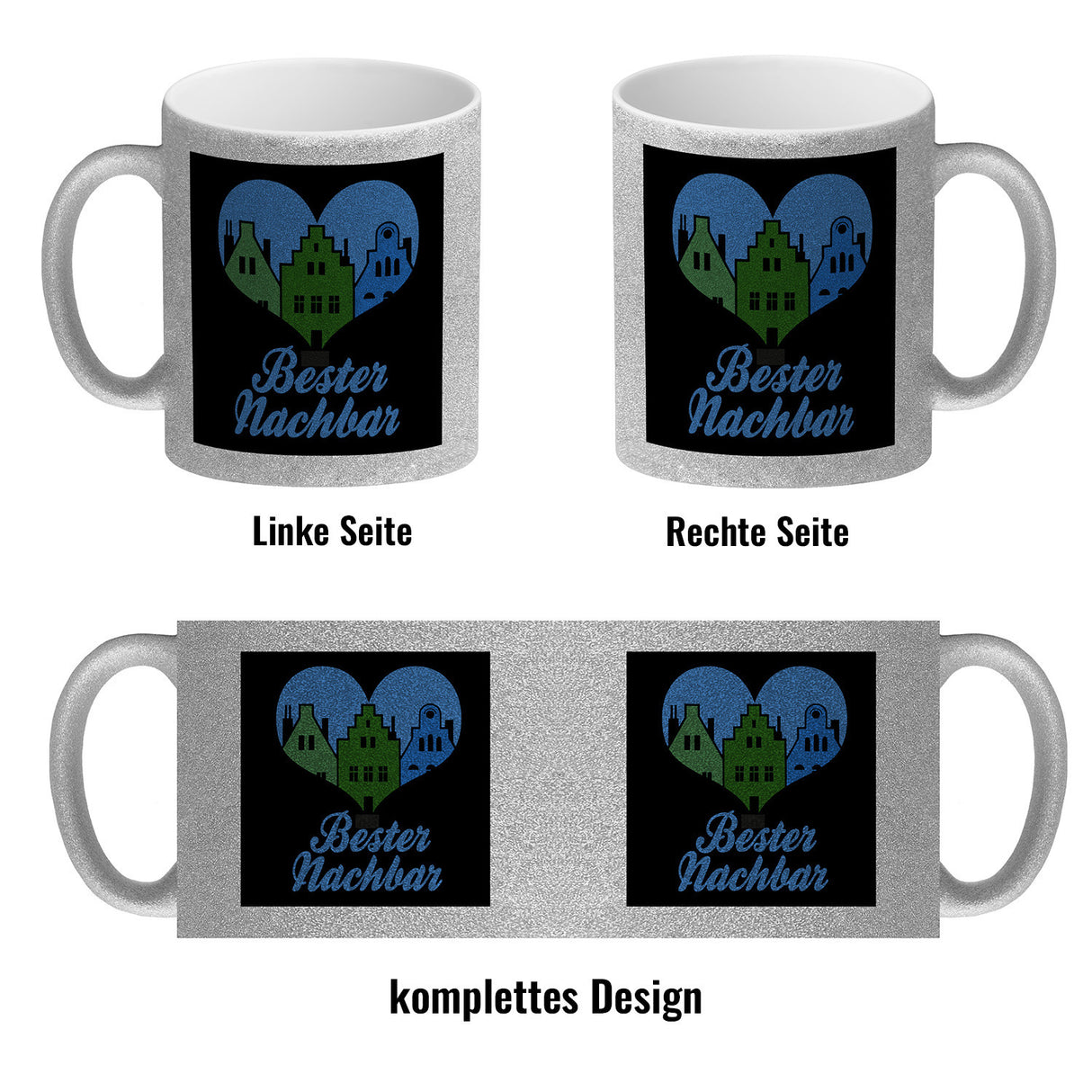 Nachbarschaft Kaffeebecher mit Spruch Bester Nachbar