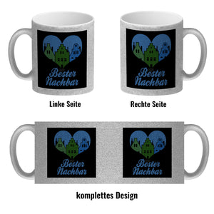 Nachbarschaft Kaffeebecher mit Spruch Bester Nachbar