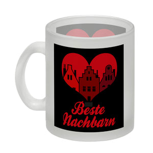 Nachbarschaft Kaffeebecher mit Spruch Beste Nachbarn