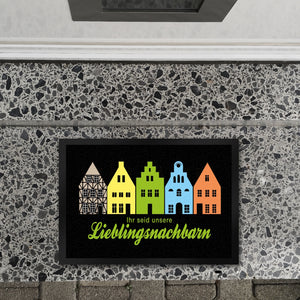 Nachbarschaft Fußmatte in 35x50 cm mit Spruch Ihr seid unsere Lieblingsnachbarn