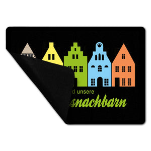 Nachbarschaft Fußmatte in 35x50 cm ohne Rand mit Spruch Ihr seid unsere Lieblingsnachbarn