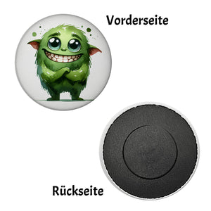 grünes Monster Magnet rund
