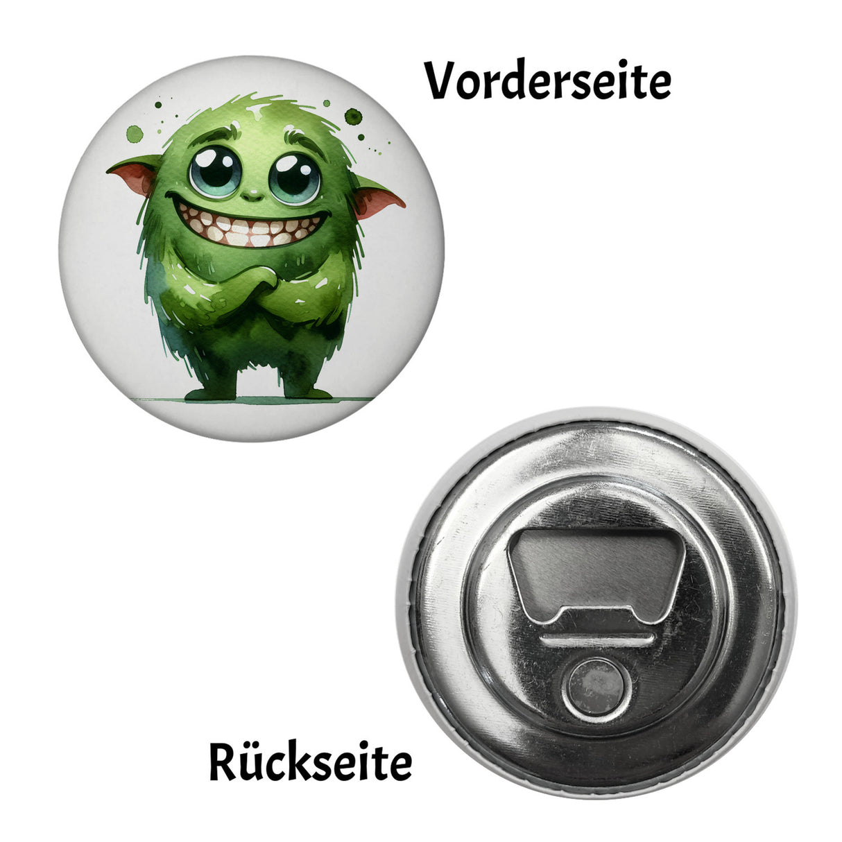 grünes Monster Magnet rund