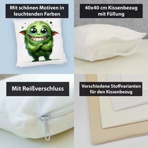 grünes Monster Kissen