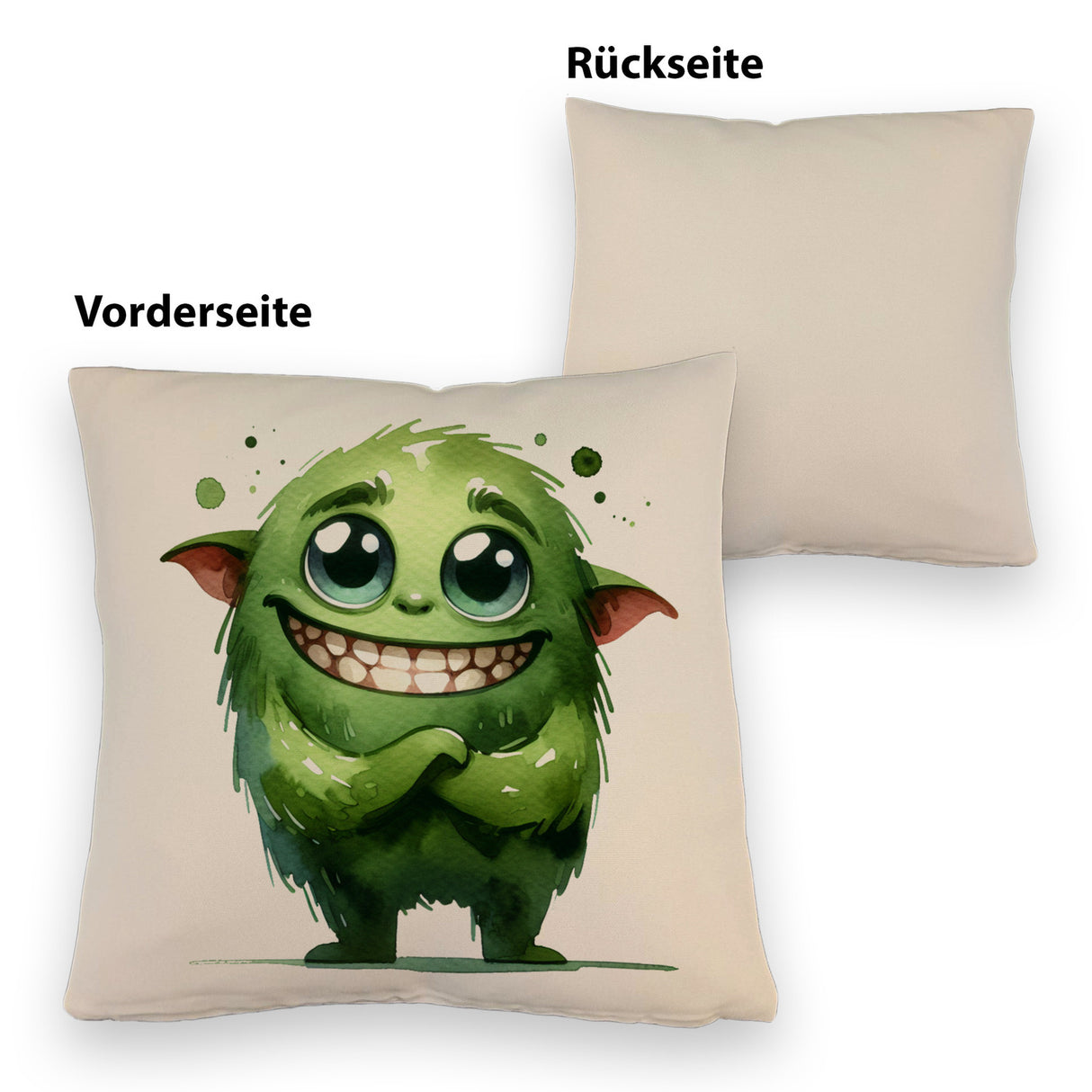 grünes Monster Kissen