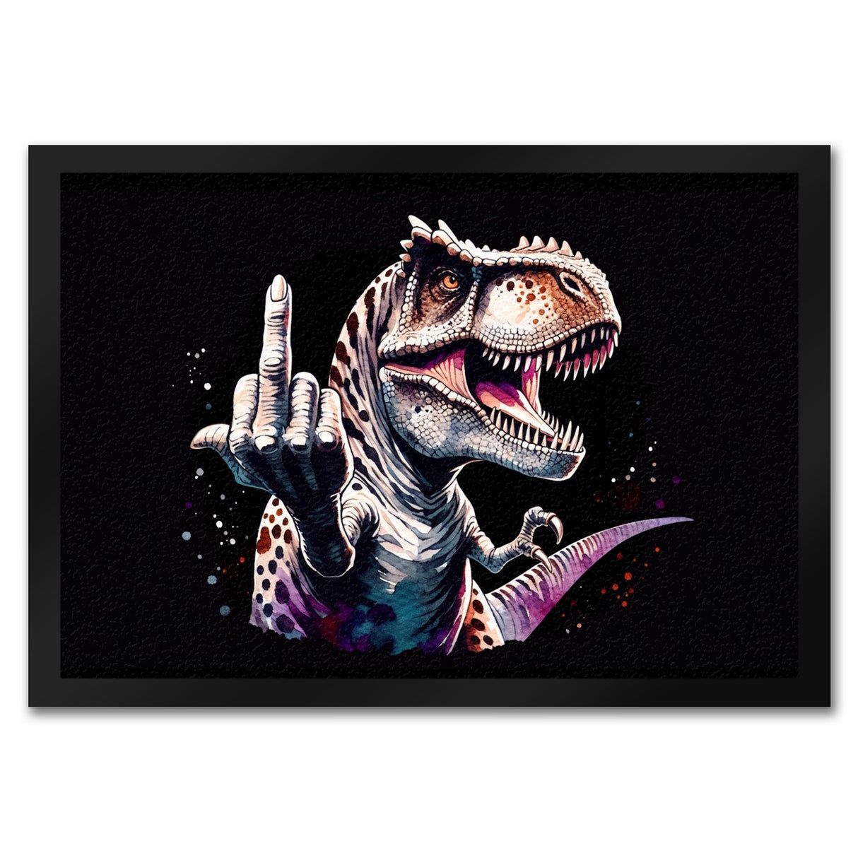 Dino Mittelfinger Fußmatte in 35x50 cm