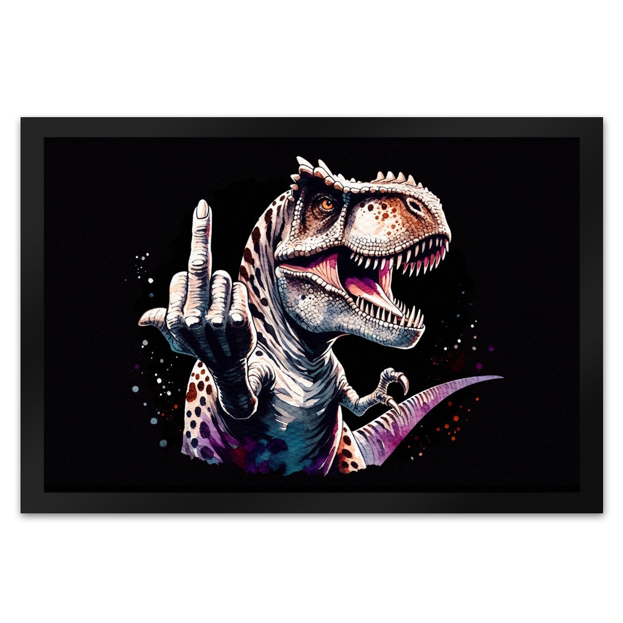Dino Mittelfinger Fußmatte in 35x50 cm