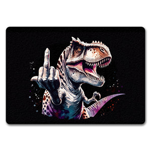Dino Mittelfinger Fußmatte in 35x50 cm ohne Rand