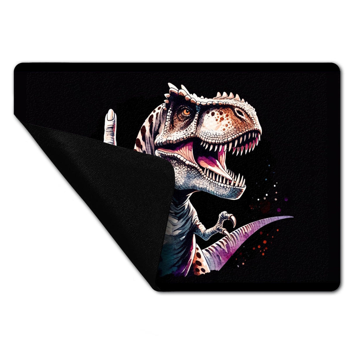 Dino Mittelfinger Fußmatte in 35x50 cm ohne Rand