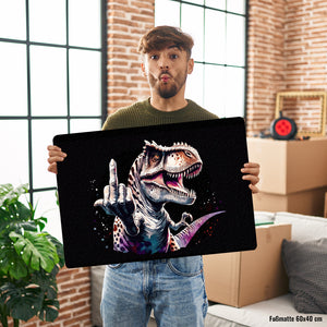 Dino Mittelfinger Fußmatte in 35x50 cm ohne Rand