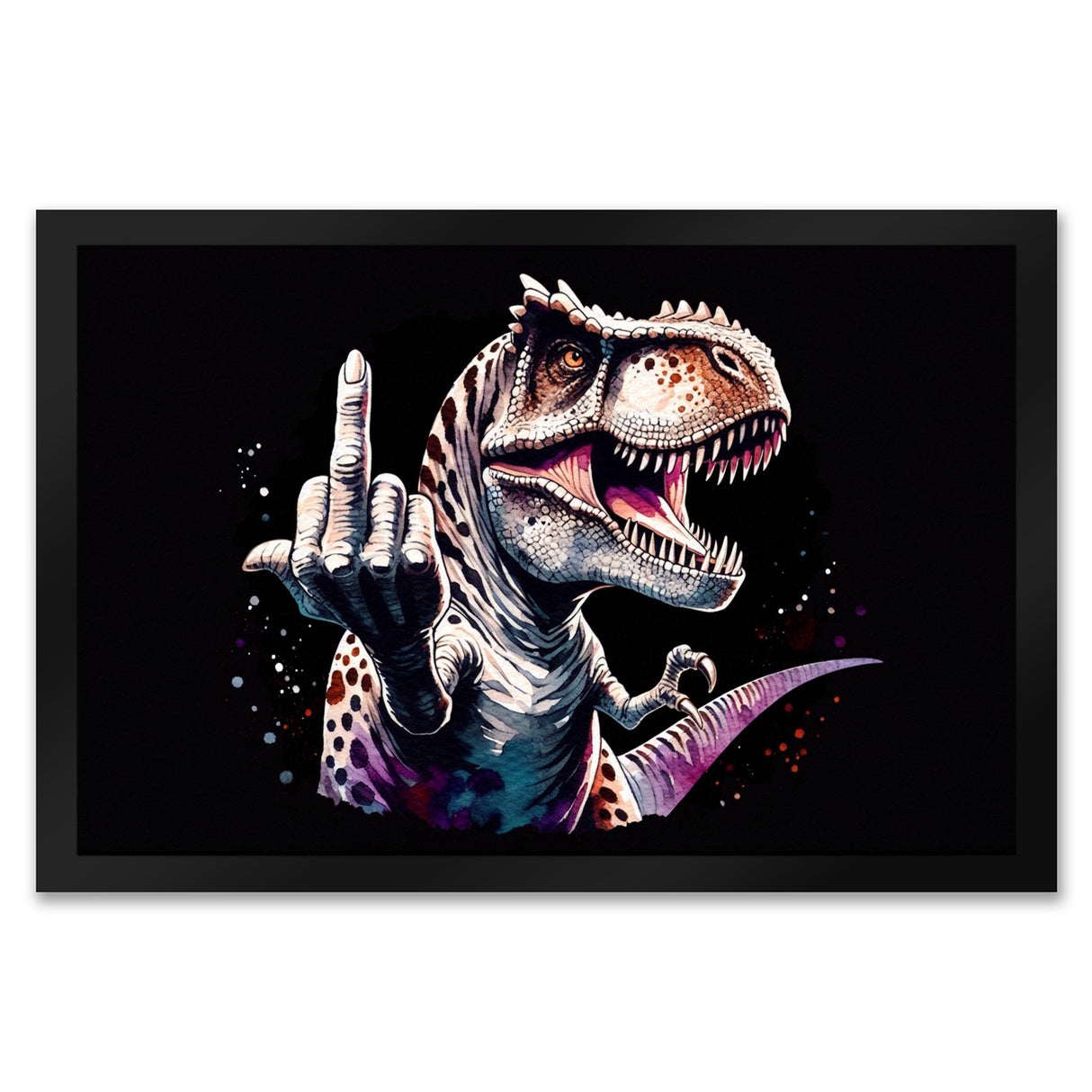 Dino Mittelfinger Fußmatte in 35x50 cm
