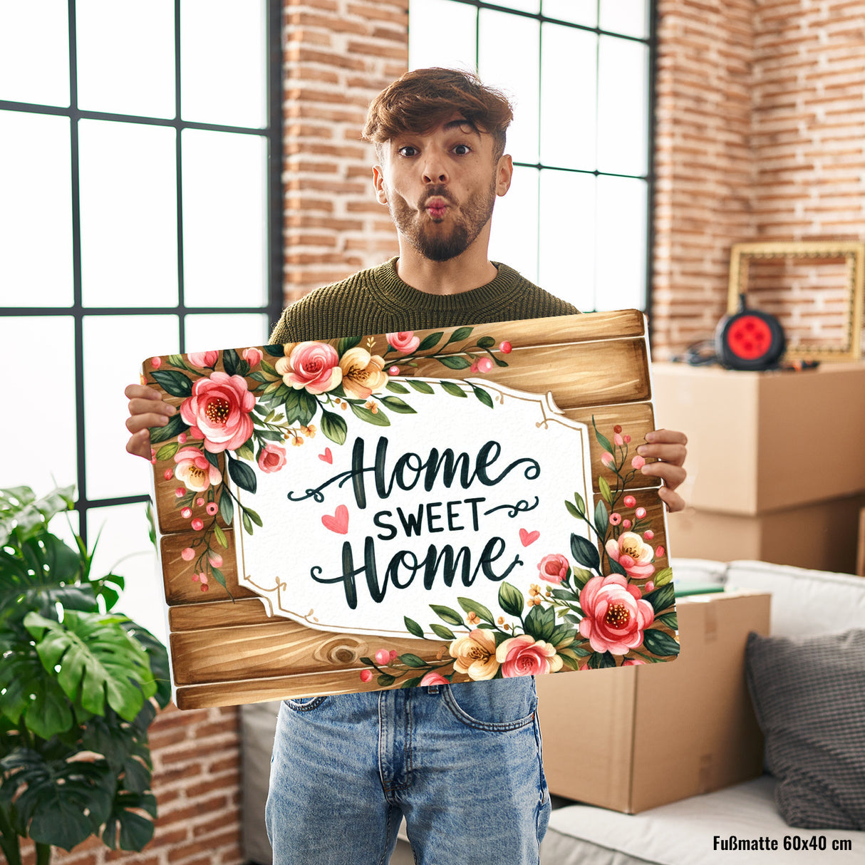 Home sweet Home Fußmatte in 35x50 cm ohne Rand