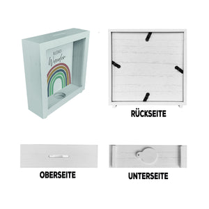 Regenbogen Spardose mit Spruch Kleines Wunder