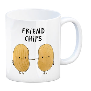 Chips Freundschaft Kaffeebecher mit Spruch Friendchips