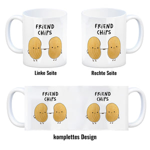 Chips Freundschaft Kaffeebecher mit Spruch Friendchips