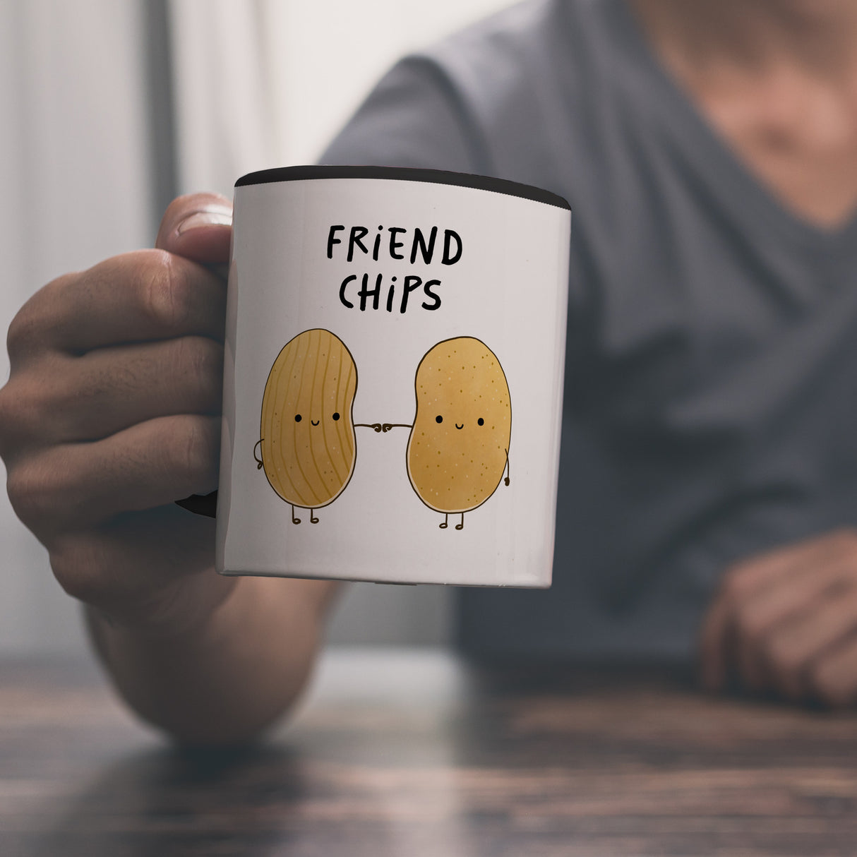 Chips Freundschaft Kaffeebecher mit Spruch Friendchips