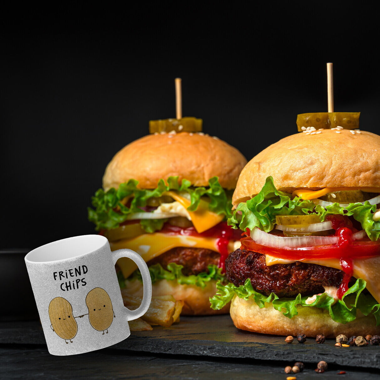 Chips Freundschaft Kaffeebecher mit Spruch Friendchips