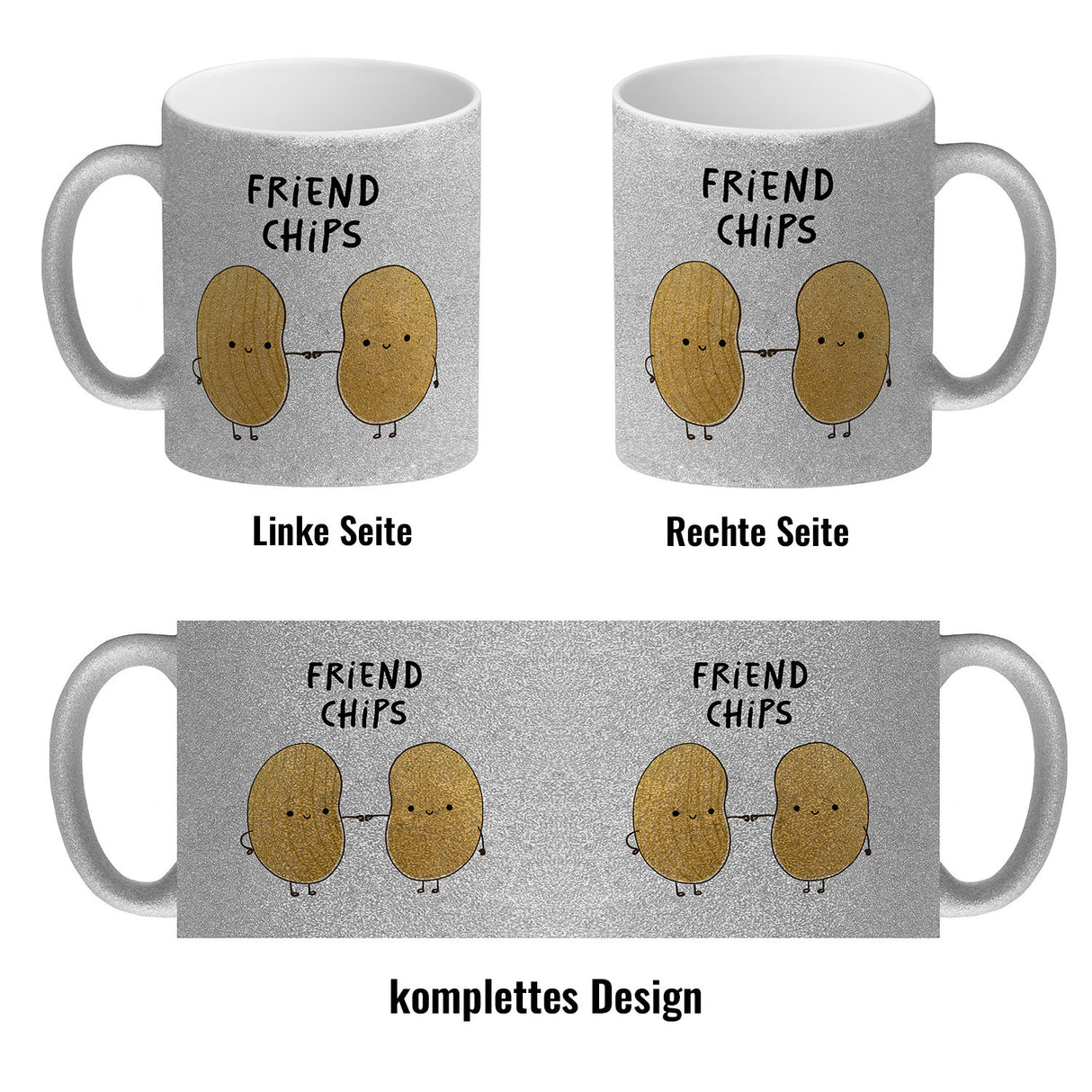 Chips Freundschaft Kaffeebecher mit Spruch Friendchips