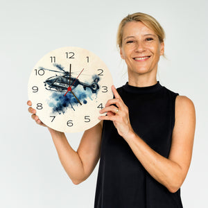 Police Hubschrauber Wanduhr