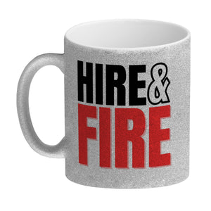 Chef und Boss Kaffeebecher mit Spruch Hire & fire