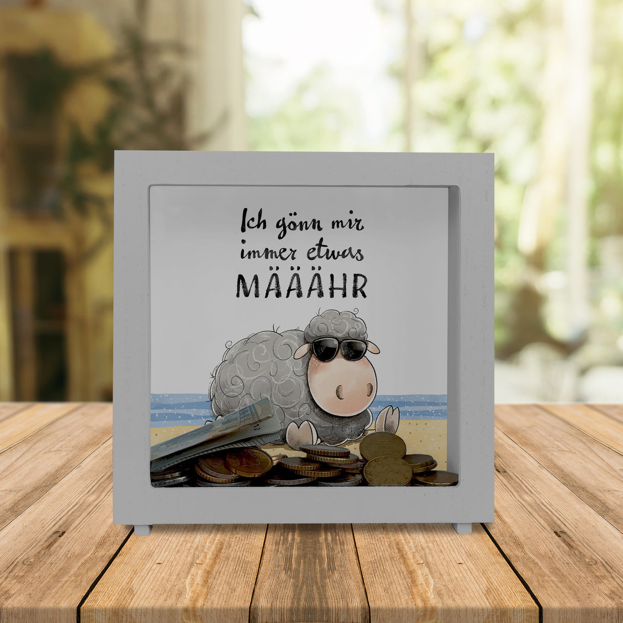 Schaf Spardose mit Spruch Ich gönn mir immer etwas MÄÄÄHR