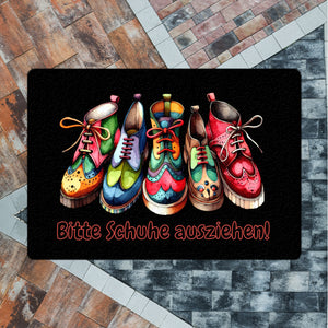 Schuhe ausziehen Fußmatte in 35x50 cm ohne Rand mit Spruch Bitte Schuhe ausziehen