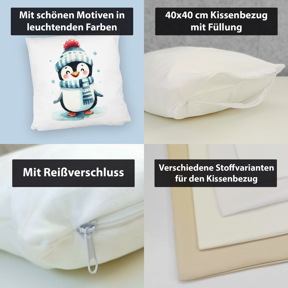 lustiger Pinguin Kissen