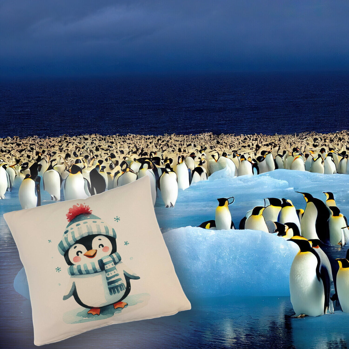 lustiger Pinguin Kissen