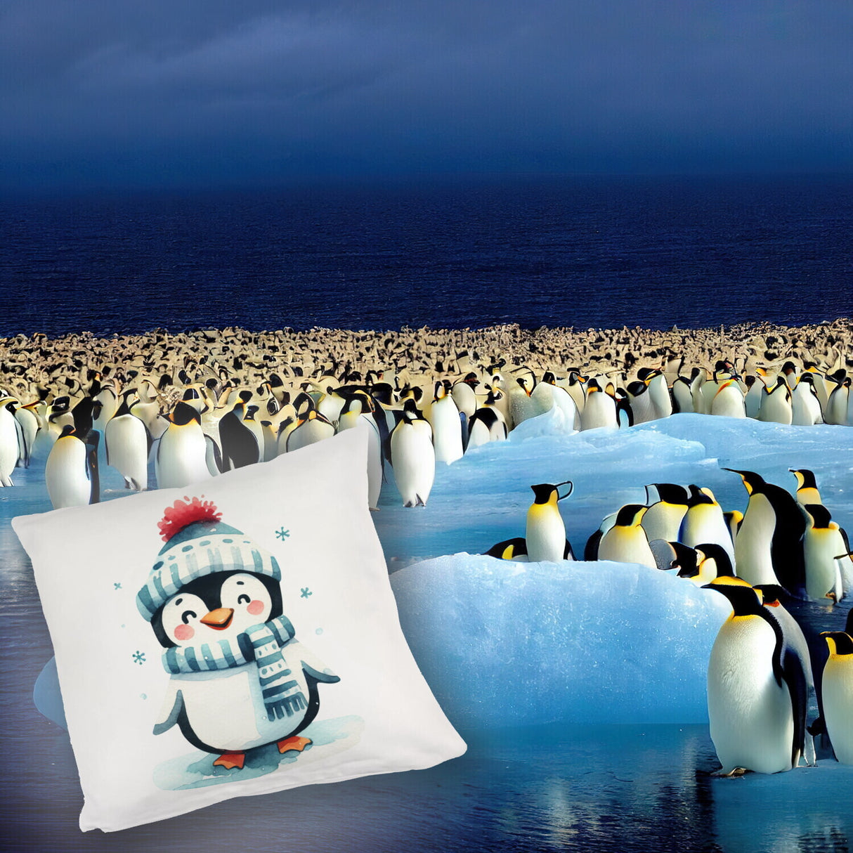 lustiger Pinguin Kissen