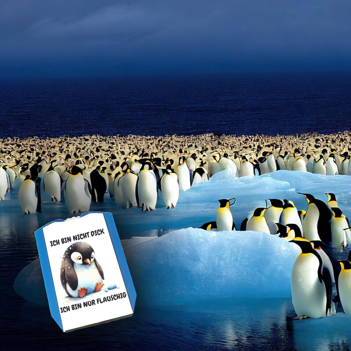 Flauschiger Pinguin Parkscheibe mit Spruch Nicht dick nur flauschig