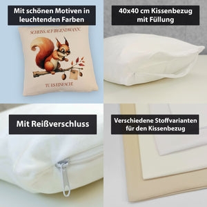 lustiges Eichhörnchen Kissen mit Spruch Scheiss auf irgendwann Tu es einfach